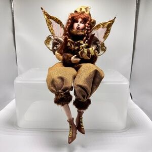 Woodland Winward Fairy Elf Doll Winged‎ Poseable Holiday Shelf Sitter Vintage